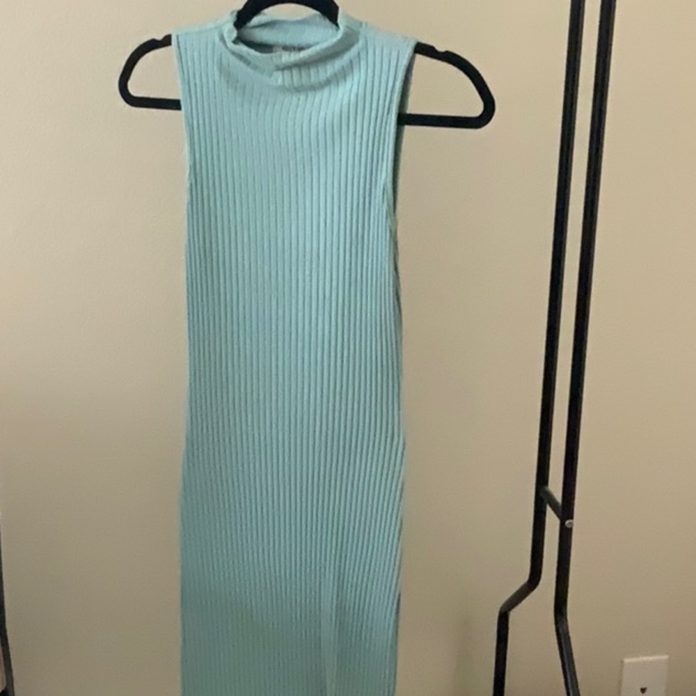 Fitted Teal Body-con Long Dress